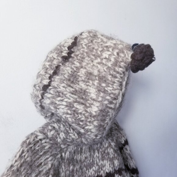 Vintage Handknit Cowichan Sweater Kids Size S Full Zip Cardigan - Picture 4 of 4